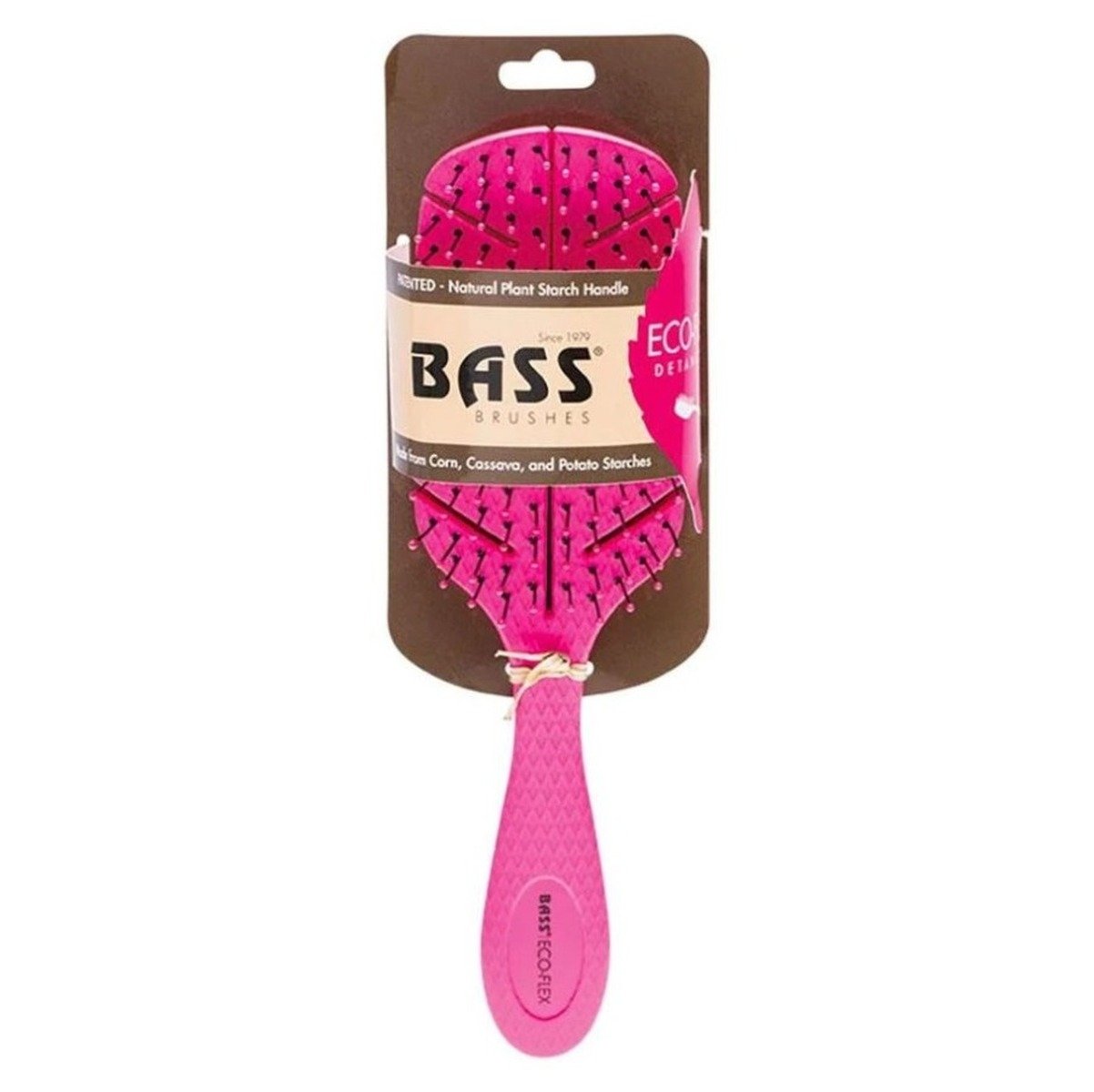 Bio Flex Detangler Hair Brush for Curly & Thick Hair - Gentle Knot Remover & Scalp Massager - Perfect for Wet & Dry Hair Styling at Home or Salon (Pink)