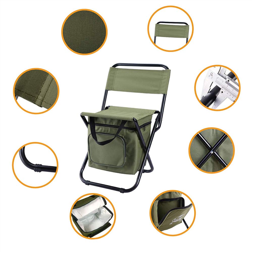 BESPORTBLE Portable Folding Camping Chair - Lightweight Outdoor Fishing Beach Chair with Metal Frame, Compact & Durable for Camping, Picnics, Beach, Fishing, and Backyard Relaxation