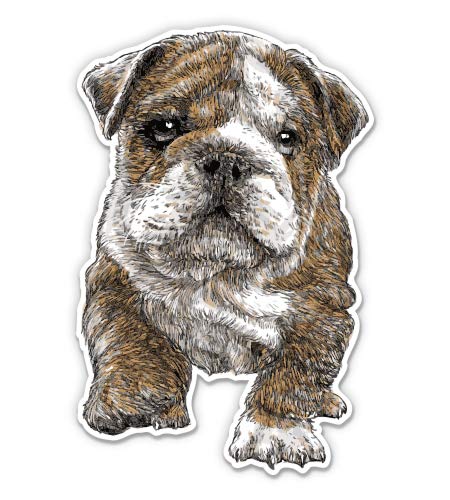 Bulldog Puppy 3 Inch Vinyl Sticker - Waterproof Decal for Car, Laptop, Water Bottle, Phone - Perfect for DIY Decor, Gifts & Personalization