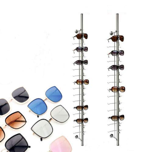 10Pcs Aluminum Sunglasses Display Stand - Wall Mounted Eyeglass Holder Organizer for Sunglasses, Glasses & Eyewear Storage - Perfect for Retail Stores, Home Decor & Optical Shops