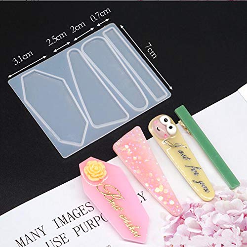 iSuperb 3-Piece Silicone Hair Clip Molds Set with 10 Hairpin Accessories - DIY Resin Hairpin Jewelry Making Kit for Crafters - Perfect for DIY Gifts, Bridal Hair Accessories, and Handmade Jewelry Projects
