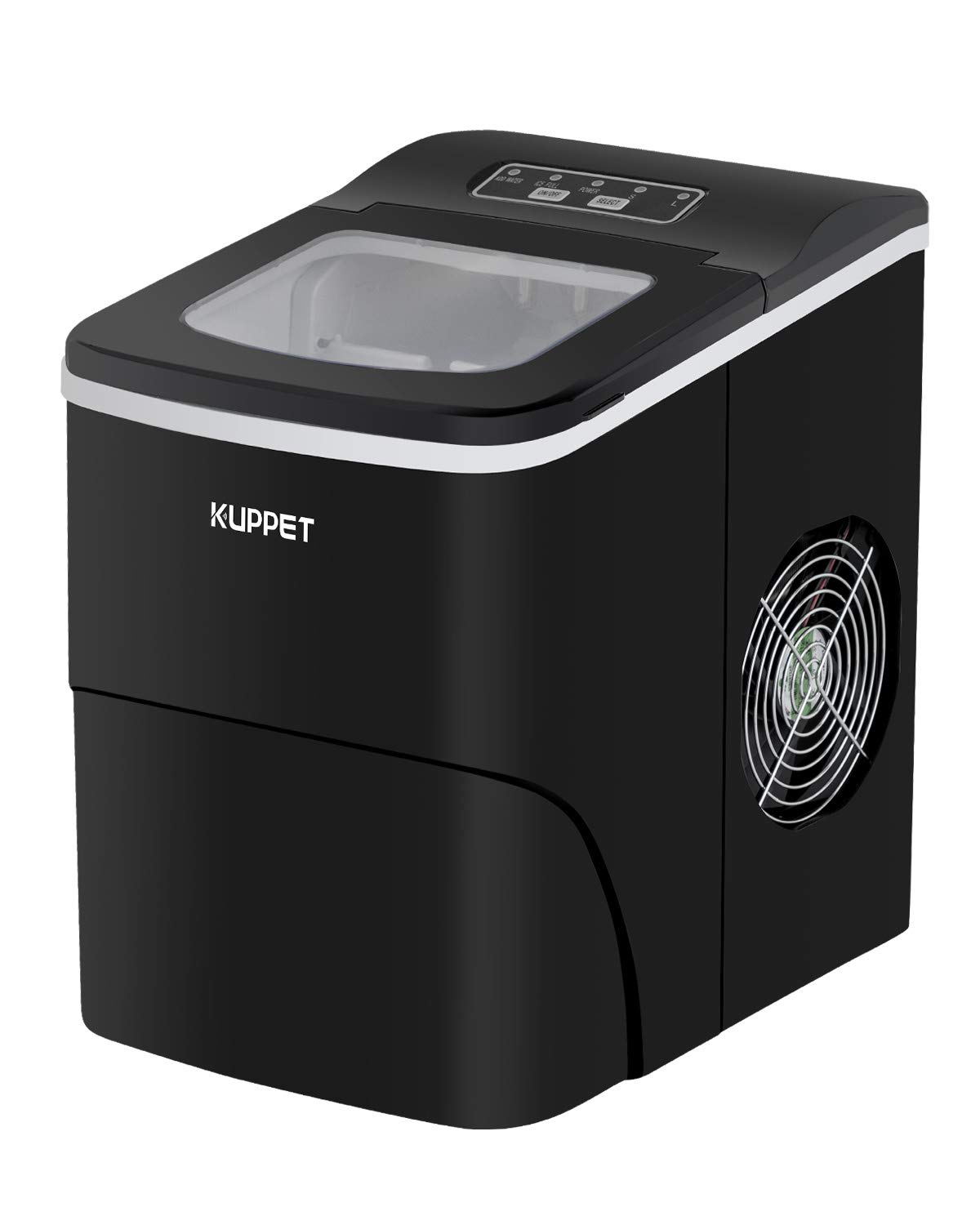 KUPPET Portable Countertop Ice Maker Machine - 26 lbs Daily Capacity, Fast Ice Production, Quiet Operation, Black - Perfect for Home, Office, RV & Outdoor Use