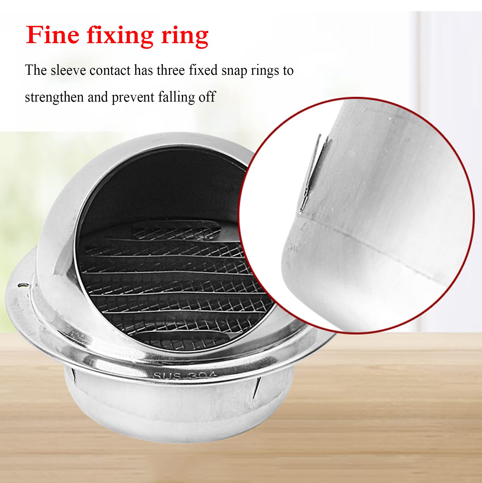 Stainless Steel Round Air Vent Grille - 70mm/2.76in Wall Ventilation Duct for Kitchen, Bathroom & Exterior | Durable External Extractor Vent with Bullnose Design for Optimal Airflow