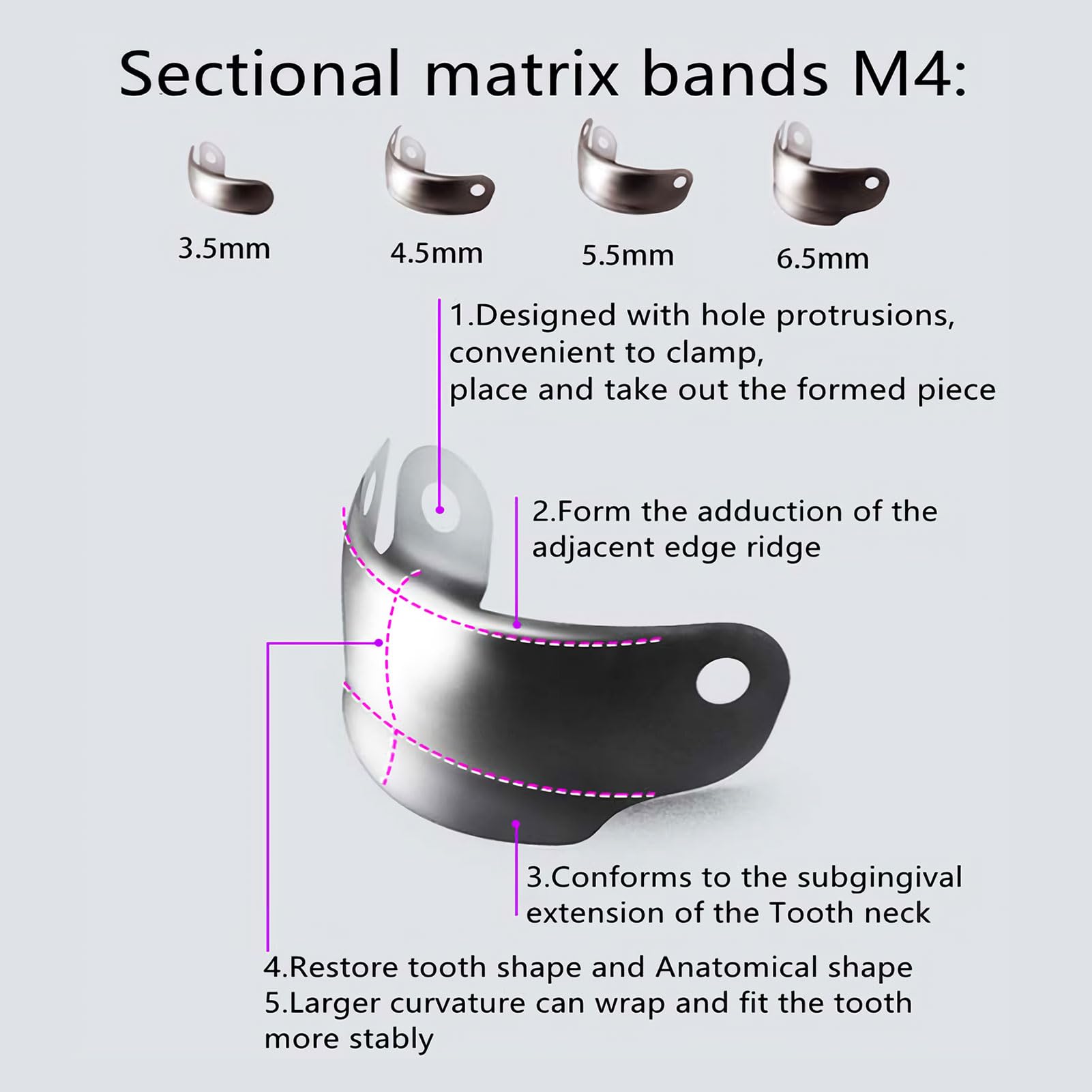 Premium Dental Sectional Matrix System Set with Matrix Bands, Placing Plier Forceps & Resin Clamping Rings - Professional Dental Restoration Kit for Composite Fillings & Crowns - Perfect for Dentists & Dental Clinics