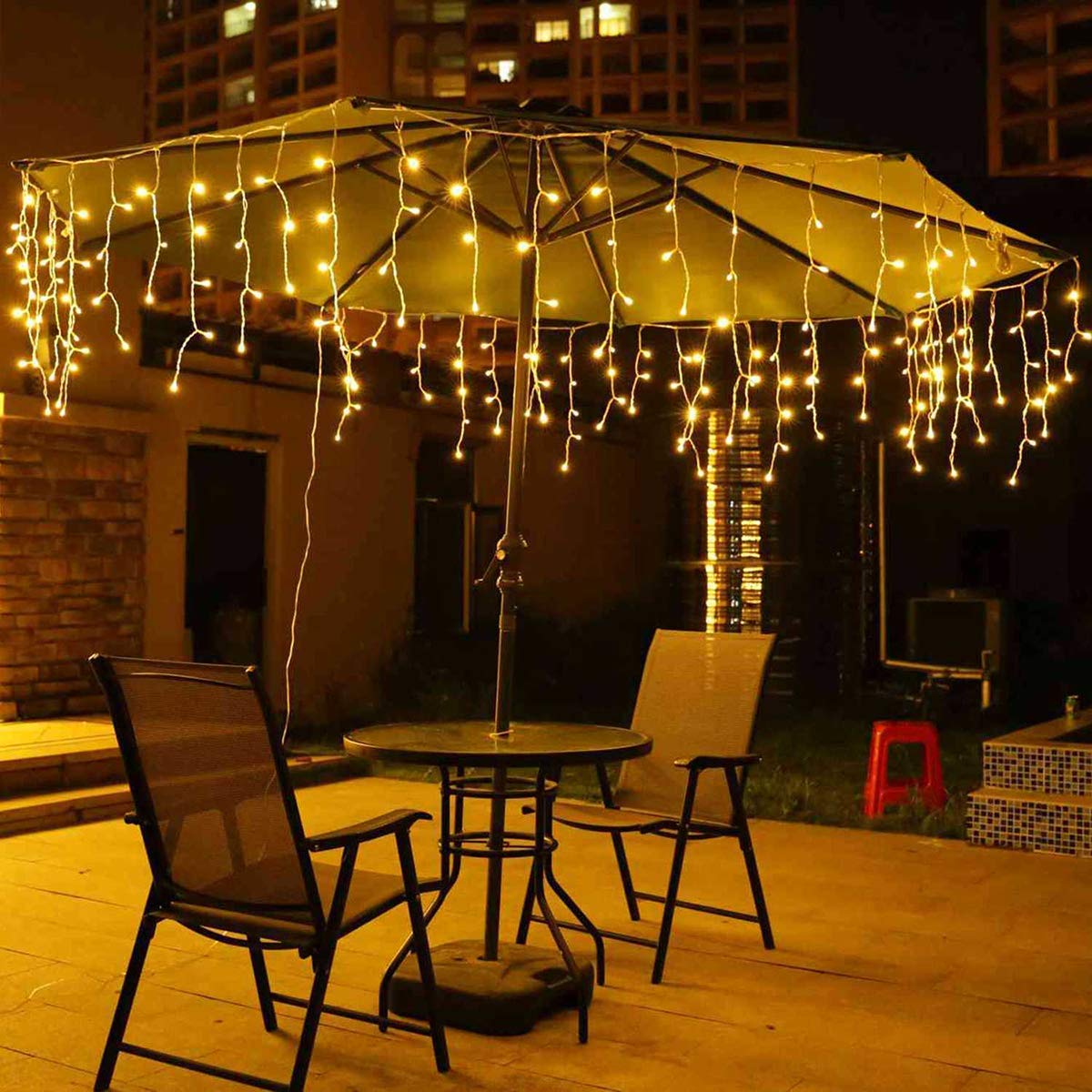 Toodour 100ft 1224 LED Icicle Christmas Lights - 8 Lighting Modes with 204 Drops, Warm White Window Curtain Fairy Lights for Indoor/Outdoor Holiday Decor | Perfect for Christmas Tree, Party, Wedding & Home Decoration