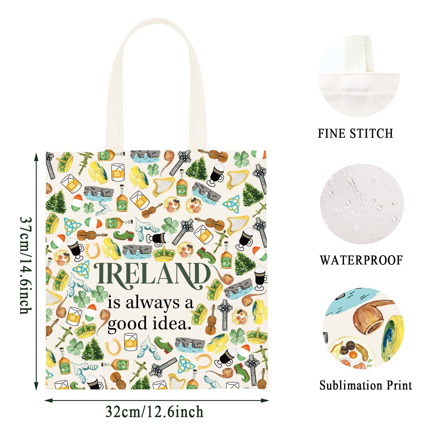Ireland Trip Gift - Irish Themed Zipper Pouch Makeup Bag for Travel & Daily Use | Perfect for Cosmetics, Toiletries & Small Essentials | Ideal Ireland Lover Present