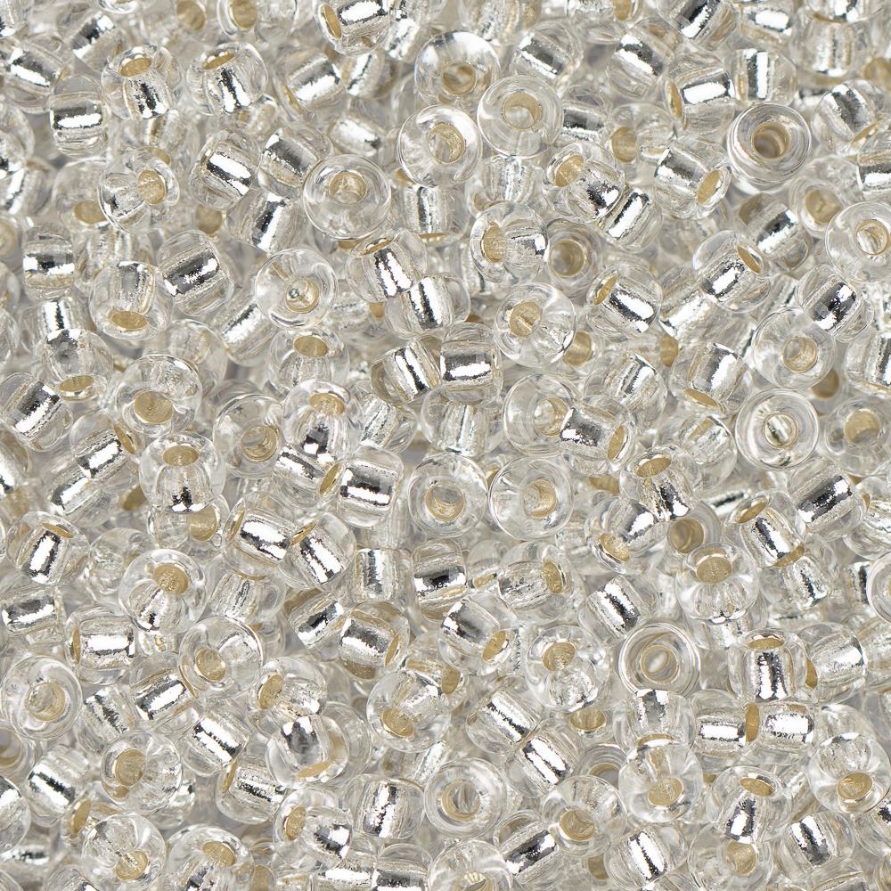 Miyuki 11/0 Seed Beads #0001 Silver Lined Crystal - 22g Bulk Pack for Jewelry Making, Beading Crafts & DIY Projects