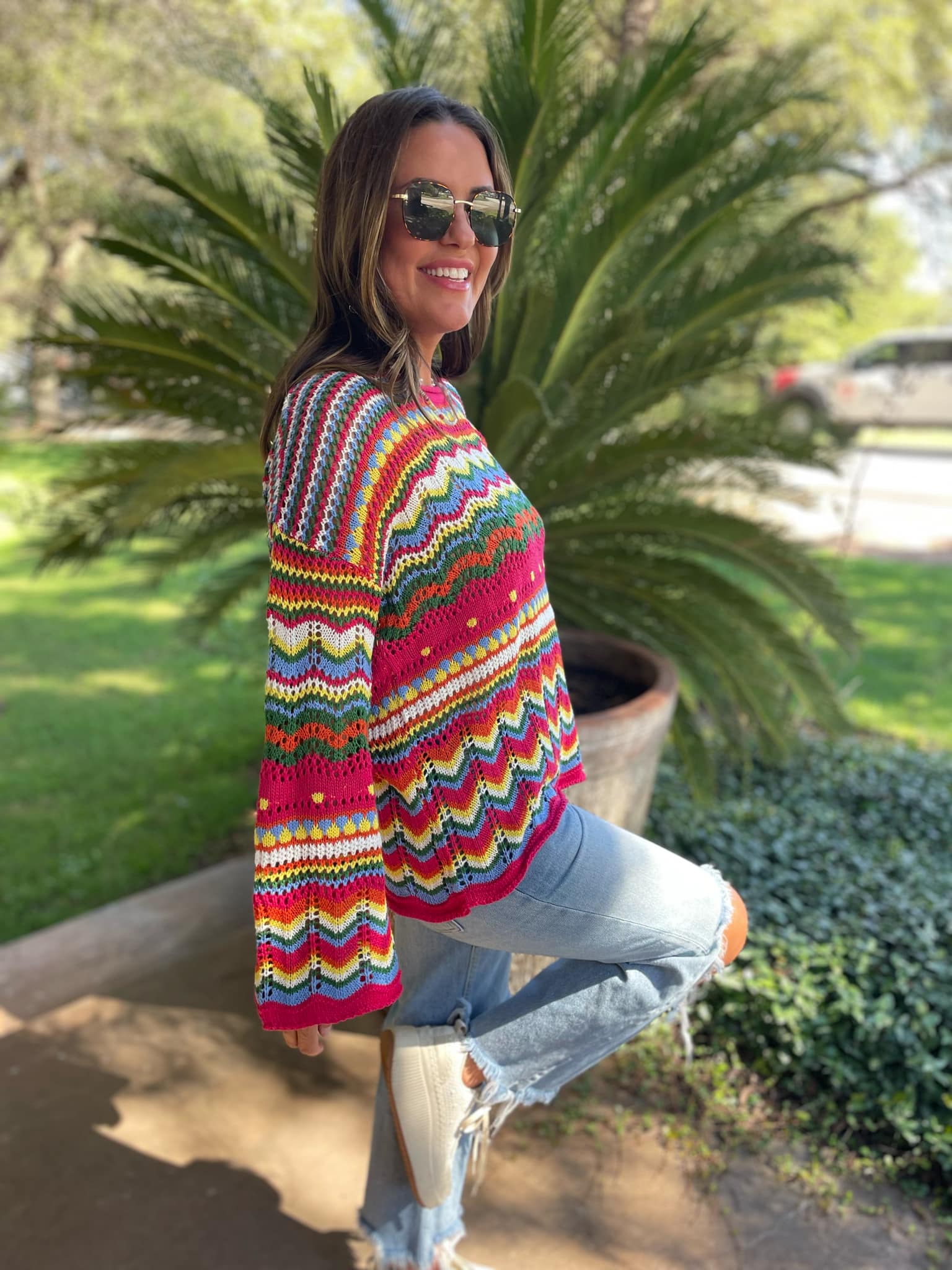 PREORDER: Abilene Crochet Sweater - Women's Boho Chic Knit Cardigan for Fall & Winter | Perfect for Cozy Evenings, Coffee Dates & Casual Outings