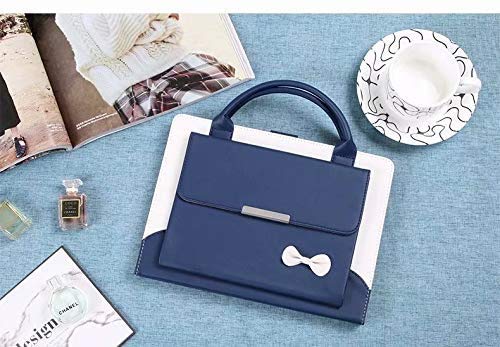 Stylish Leather iPad Case for 9th/8th/7th Gen & 10.2-Inch iPad/Air/Pro - Slim Stand Cover with Handbag Design in Blue | Perfect for Work, Travel & Home Use