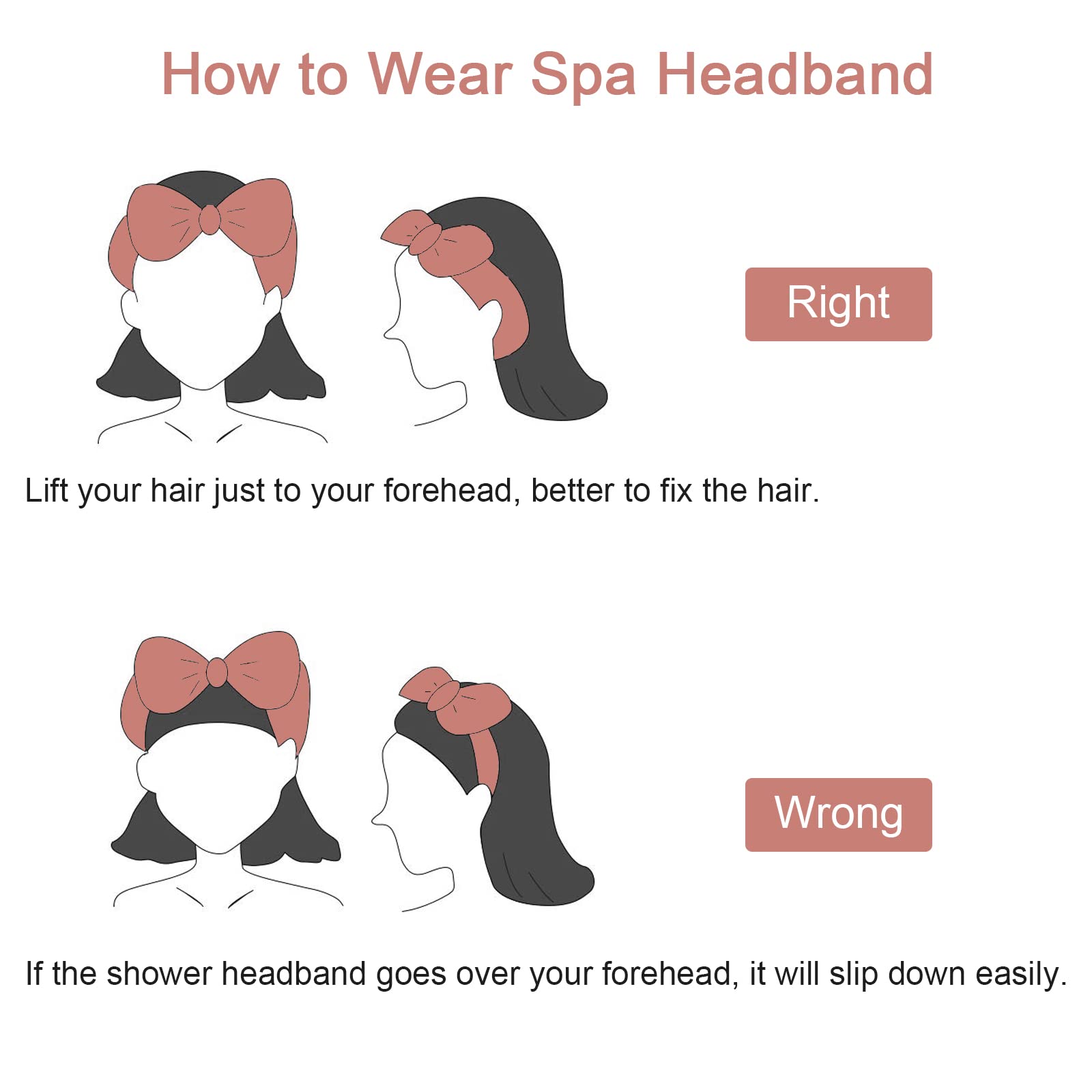 Ondder 8 Pack Soft Fluffy Bow Hairbands for Women - Washable Spa Headbands for Face Washing, Makeup, Skincare & Beauty Routine - Perfect for Salon, Home Spa & Daily Use - 8 Count Set