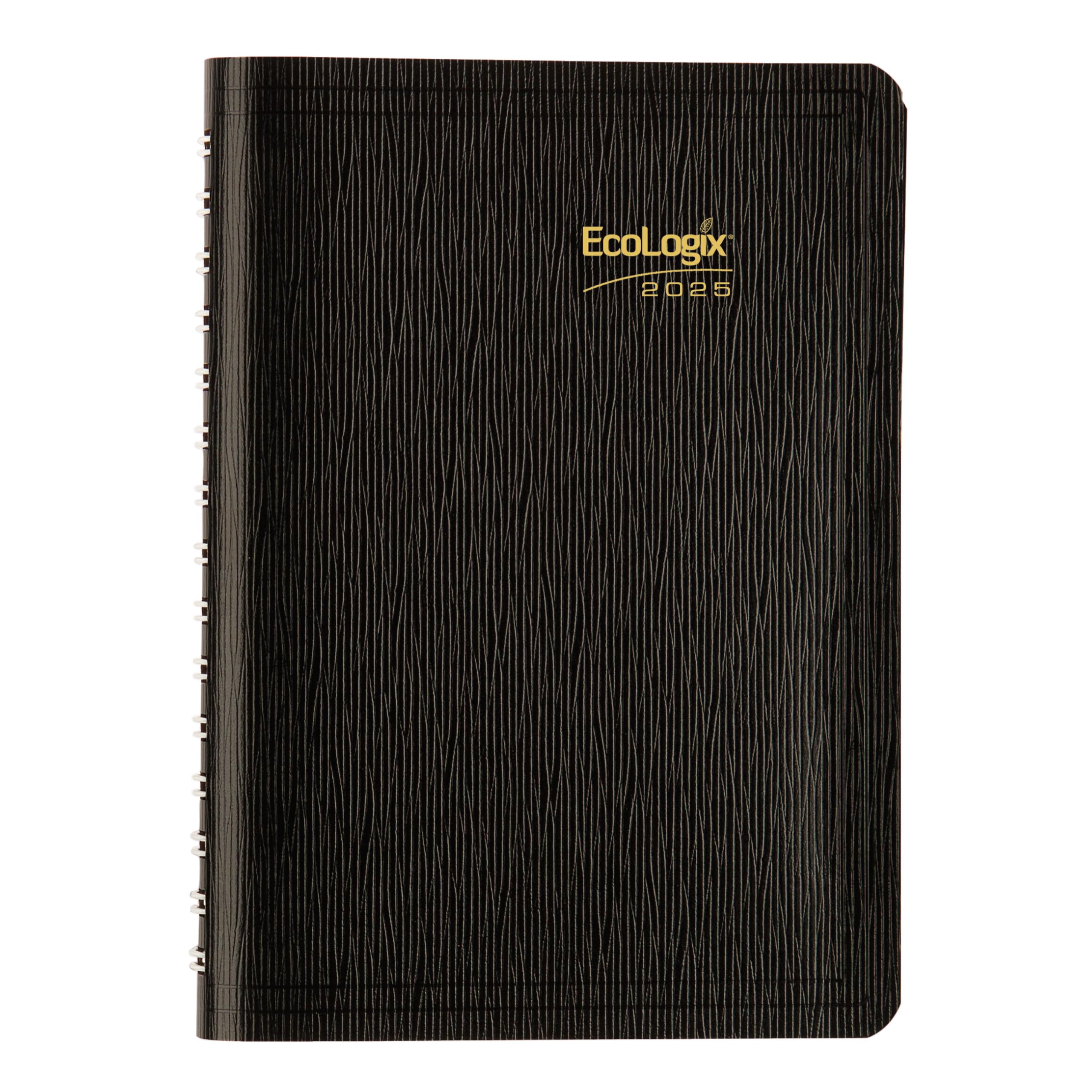 Brownline® 2025 EcoLogix® Daily Planner - 12 Month Appointment Book (January to December) with Twin-Wire Binding, 8