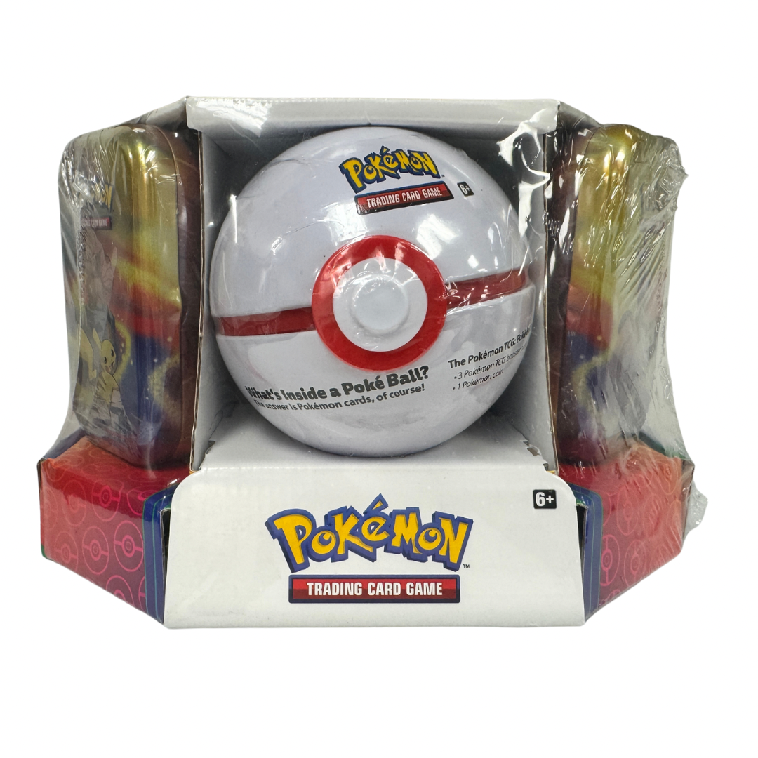 Pokemon Pokeball & Tin Bundle Pack - 2-Piece Set for Collectors & Battles | Perfect for Trading, Gaming & Display