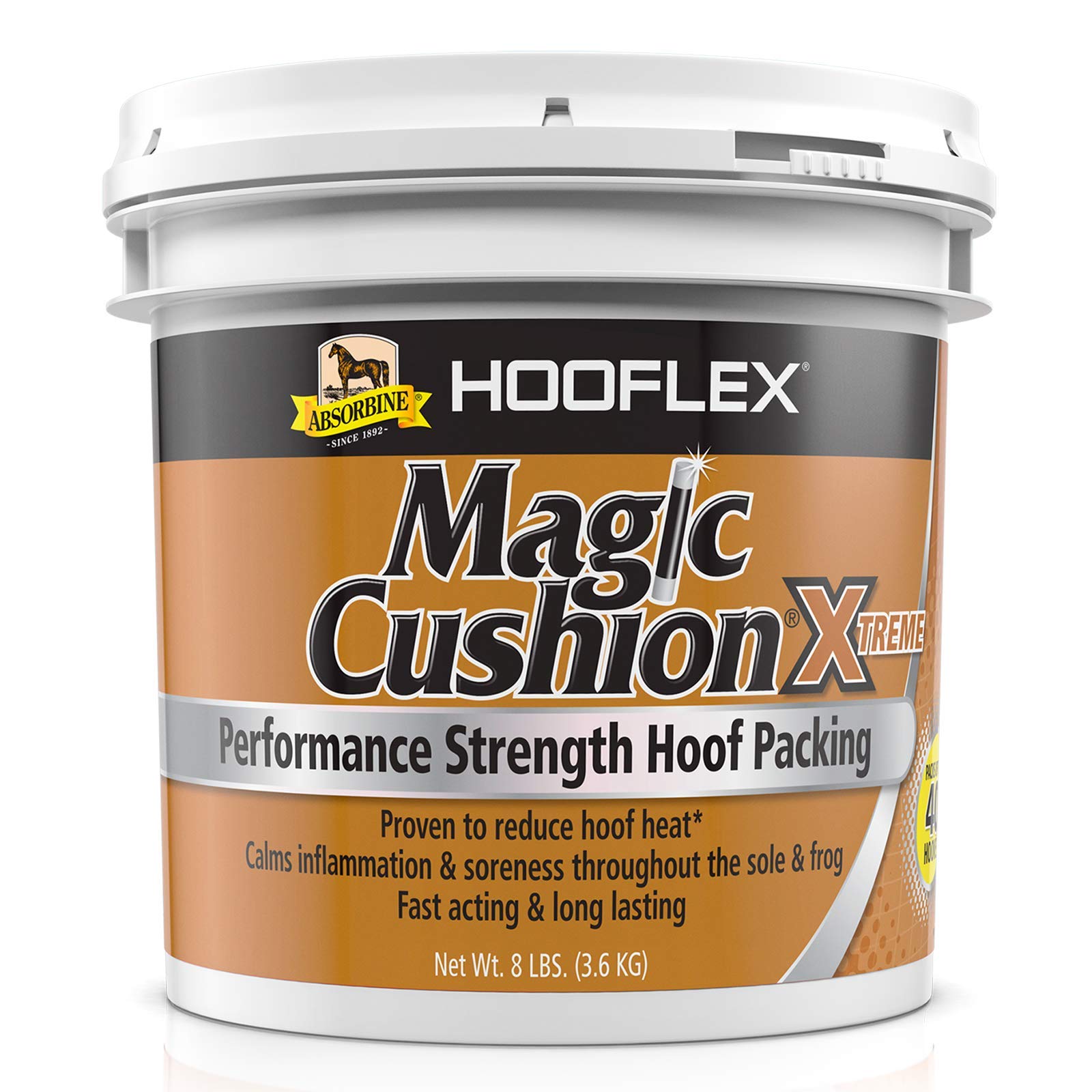 Absorbine Hooflex Magic Cushion Xtreme Hoof Packing - 8lb Tub | Veterinary Formulated for Strong, Fast-Acting Hoof Relief | Reduces Hoof Heat for 24 Hours | Ideal for Horses with Laminitis, Abscesses & Hoof Pain | Perfect for Farriers & Equine Care Professionals