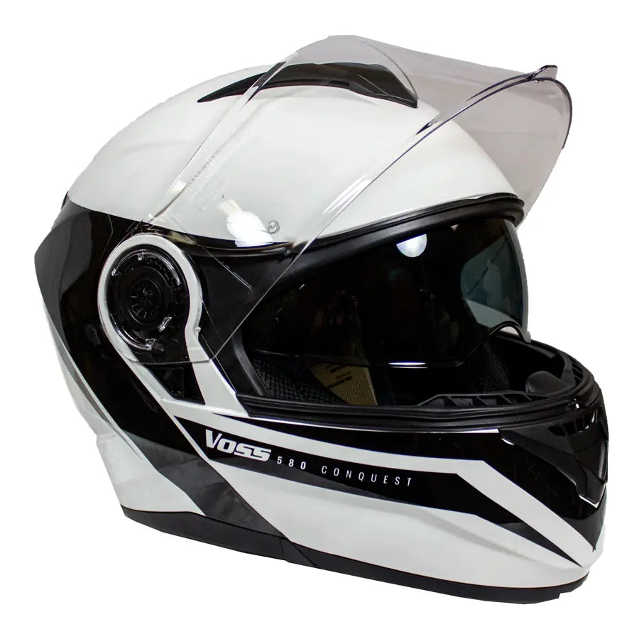 VOSS 580 Conquest Modular Motorcycle Helmet - DOT Approved, Lightweight & Comfortable for Touring, Cruising & Long Rides