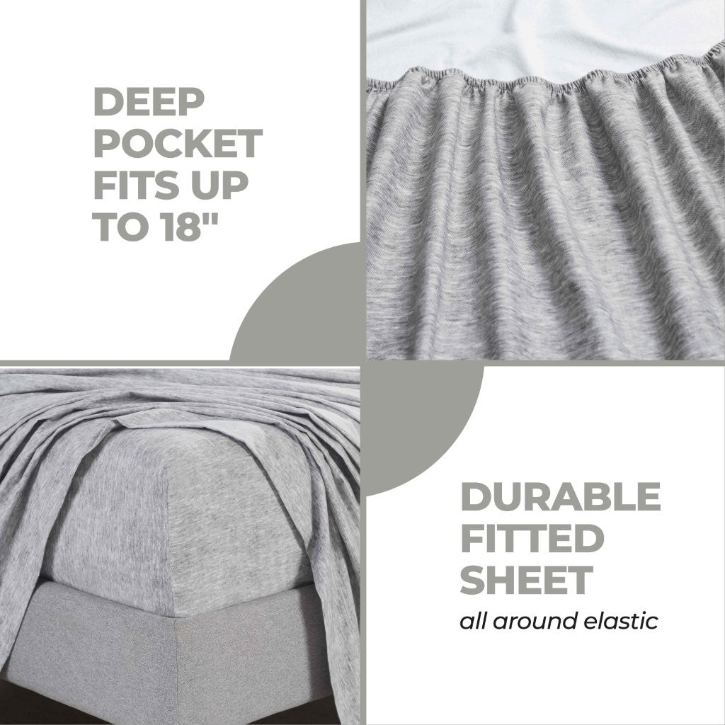 Soft & Cozy Melange Flannel Cotton Two-Toned Deep Pocket Sheet Set - Queen Size, Brushed for Warmth & Comfort - Perfect for Winter Nights & Cozy Bedroom Decor