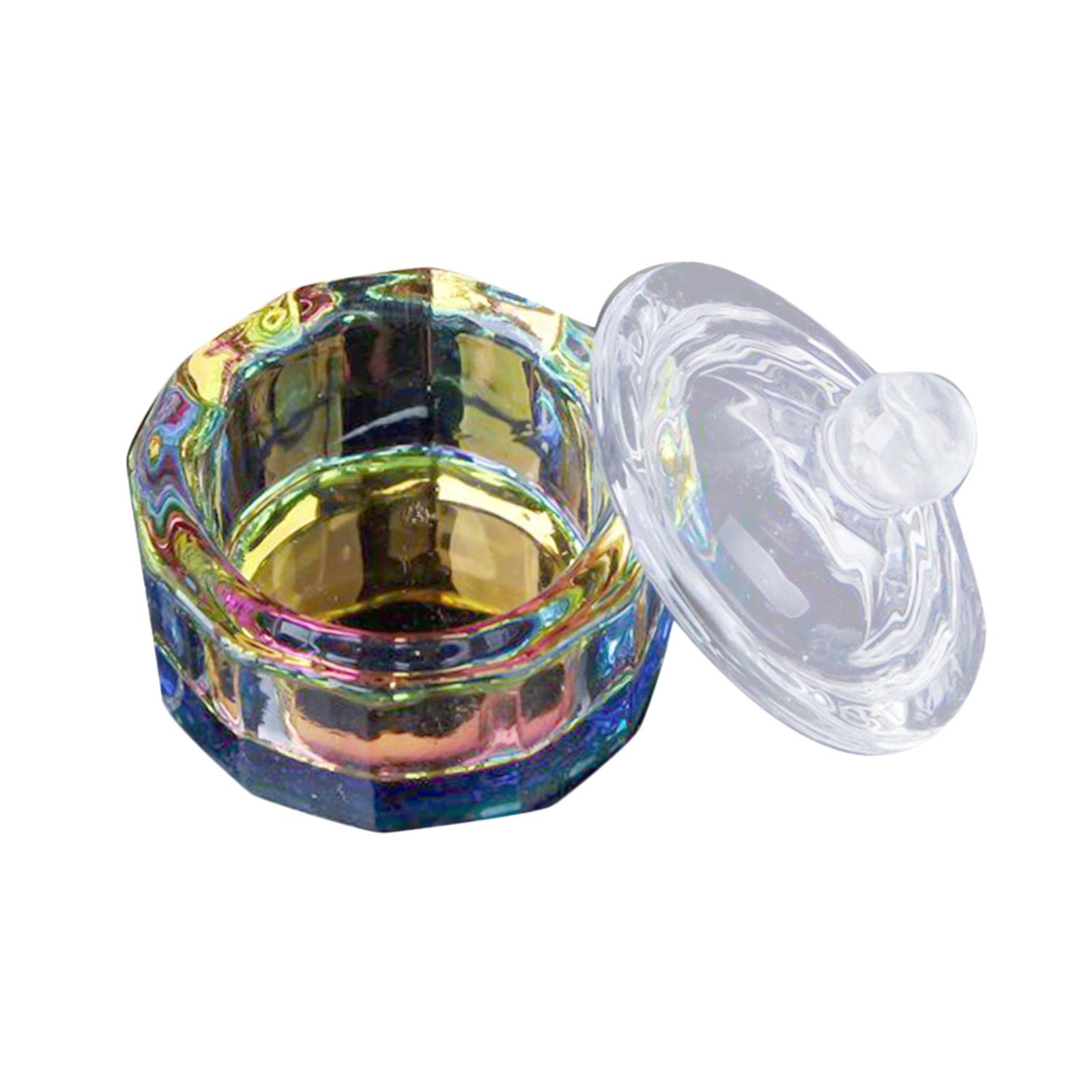 LOSA 12-Sided Dappen Dish Glass Bowl with Lid for Nail Art - Perfect for Acrylic, Gel, and Dip Powder Nail Designs