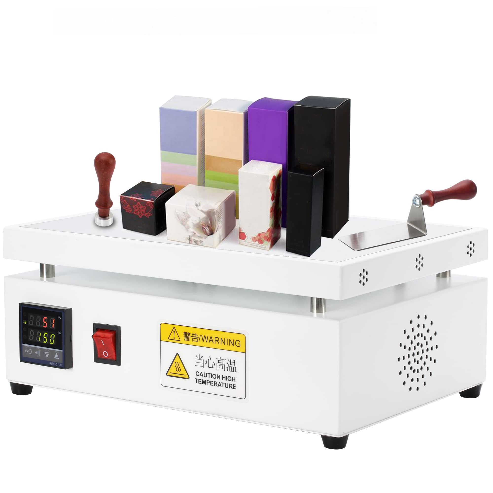 Moonshan Manual Cellophane Wrapping Machine - Desktop Heat Sealing Device for Perfume, Cosmetics & Poker Box Packaging (7.9×11.8in) - Perfect for Small Business Gift Wrapping & Retail Product Packaging