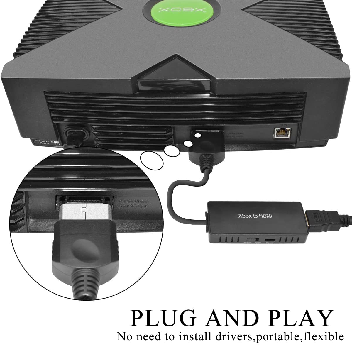 Original Xbox to HDMI Converter - Convert YPbPR to Digital HDMI Signal for Enhanced Gaming | Compatible with Original Xbox for Crisp HD Video & Audio | Perfect for Retro Gaming & Home Theater Setups