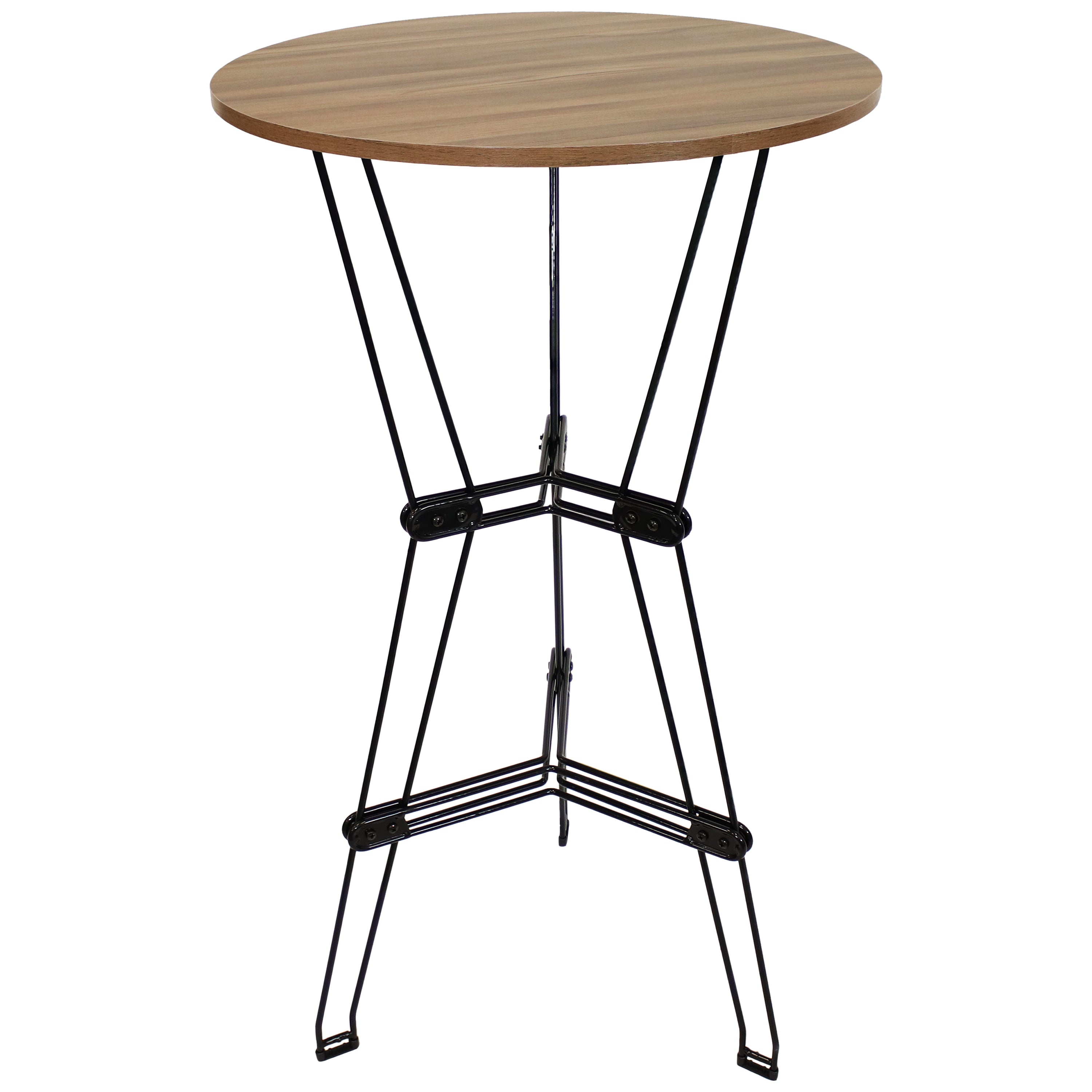 Sunnydaze 3-Piece Outdoor Bar Table and Chairs Set with Faux Woodgrain Top - Patio, Deck, Garden, and Backyard Bistro Dining Set
