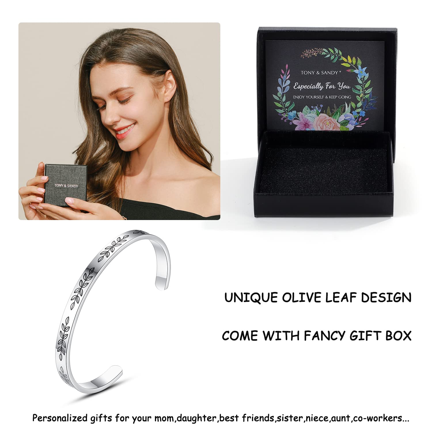 Personalized Cuff Bracelets for Women & Teen Girls - Best Friend, Sister, Mom, Daughter, Granddaughter, Cousin - Custom Birthday, Mother's Day, Christmas, Easter Jewelry Gifts - Perfect for Parties, Weddings & Everyday Wear