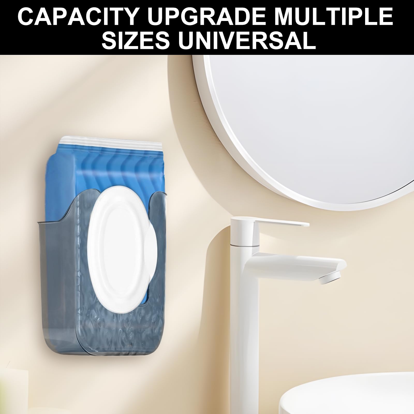 **Flushable Wipes Dispenser for Cottonelle - Clear Wall-Mounted Bathroom & Kitchen Wipe Holder (2-Pack) - Perfect for Toilet, Baby Changing & Travel**