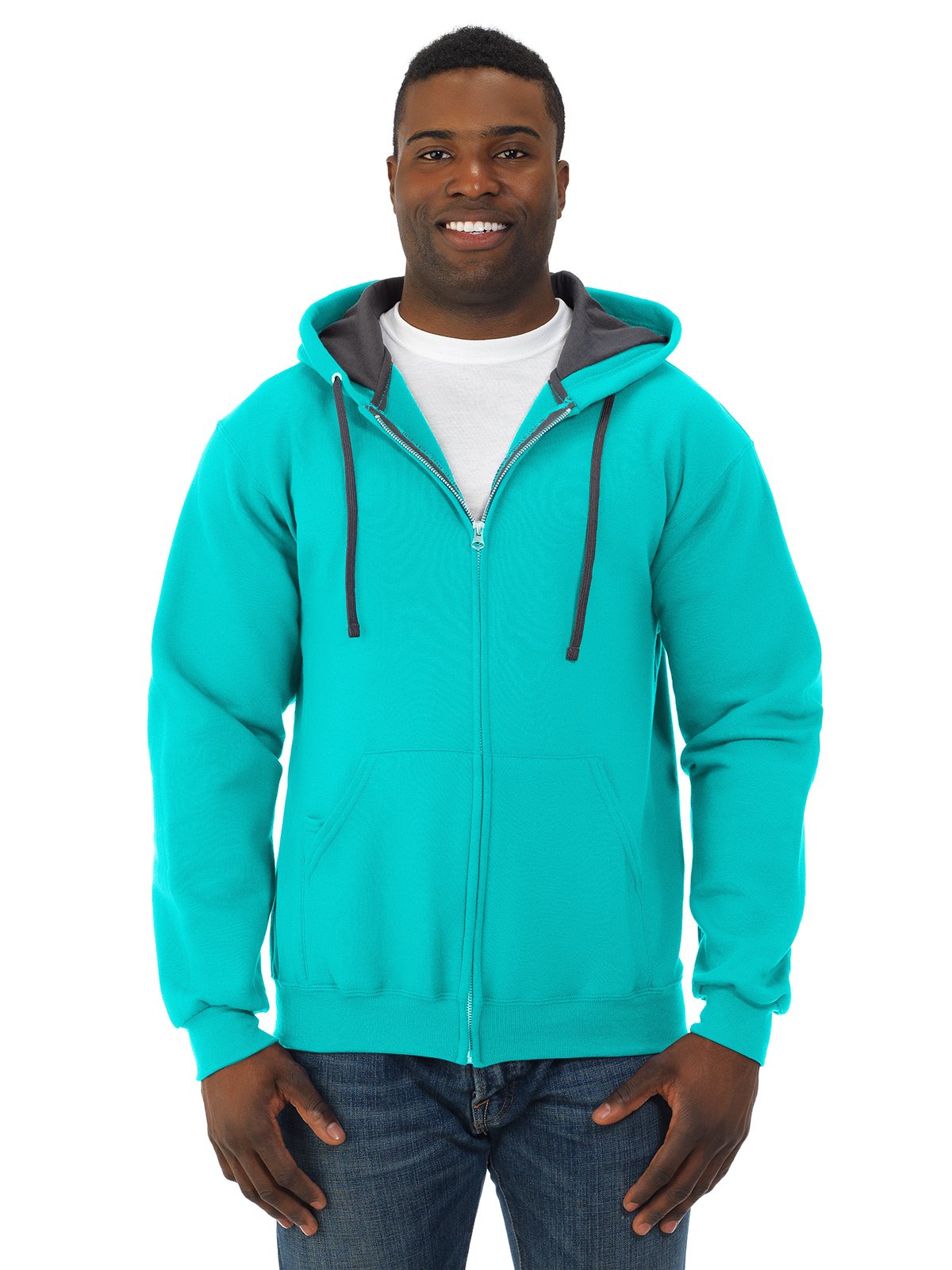 Fruit of the Loom Full-Zip Hooded Sweatshirt for Men & Women | Soft Cotton Fleece Pullover with Front Pockets | Perfect for Casual Wear, Gym, and Outdoor Activities