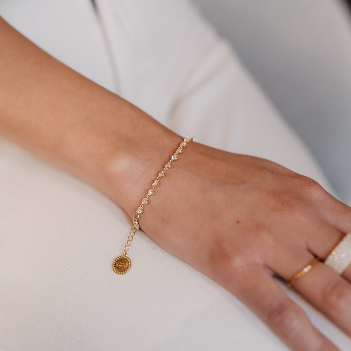 Scattered Love Tennis Bracelet with Cubic Zirconia - Elegant Jewelry for Women, Perfect for Weddings, Parties & Everyday Wear