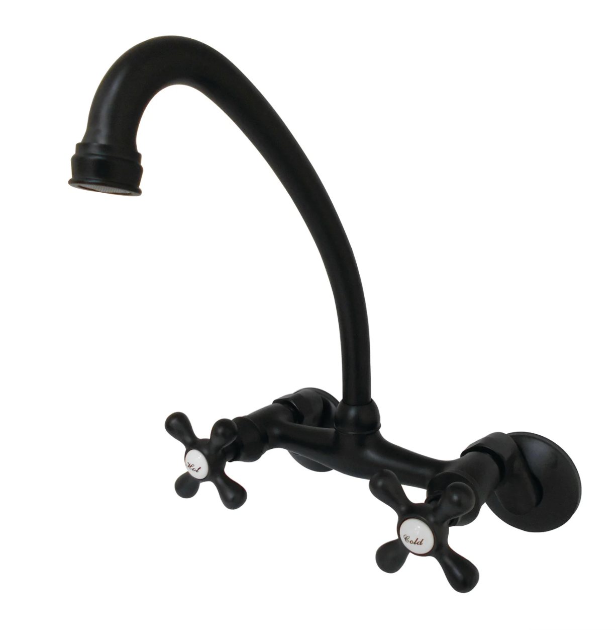 Stainless Steel Cross Handle Wall Mount Kitchen Faucet with Adjustable Centers - Perfect for Farmhouse, RV, and Outdoor Sink Installations