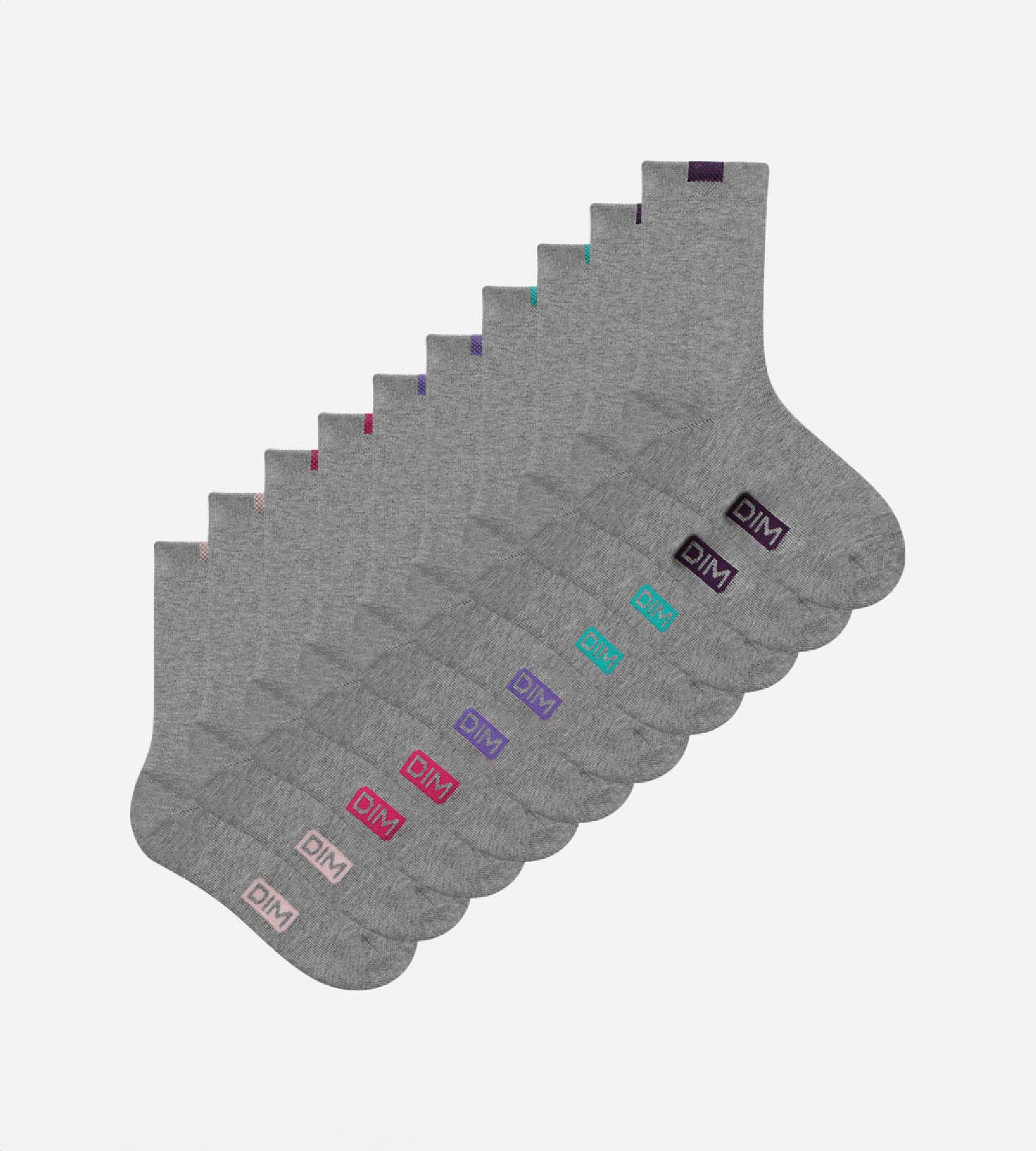 5 Pairs Women's Light Gray Mixed Cotton Socks - Soft & Breathable for Everyday Comfort - Perfect for Work, Gym, and Casual Wear