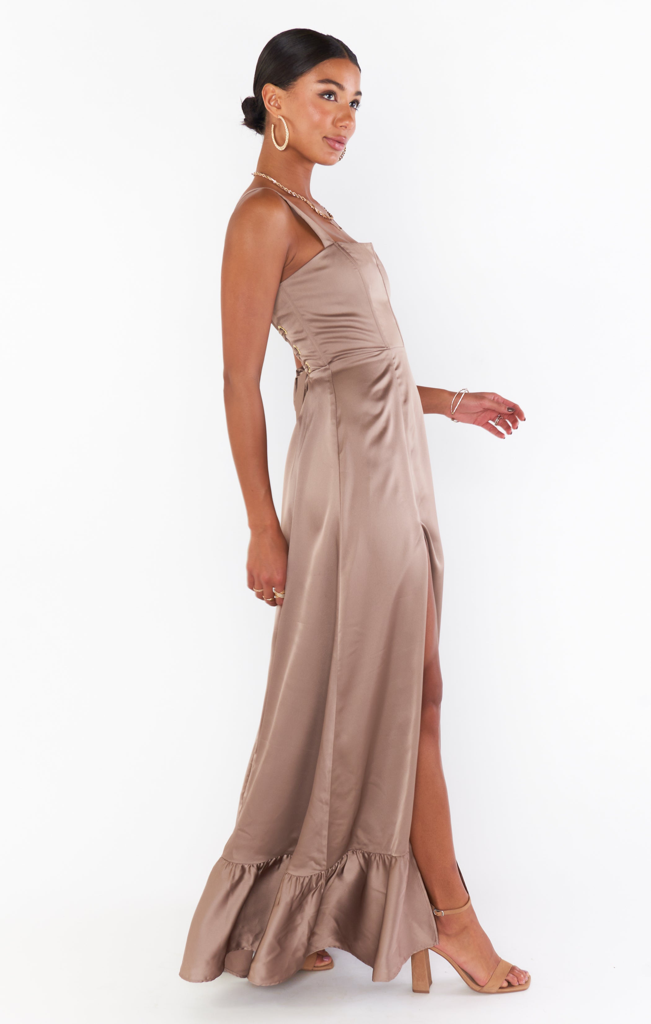 Clarissa Corset Dress - Elegant Dune Luxe Satin Corset Top for Women | Perfect for Evening Parties, Date Nights & Special Occasions