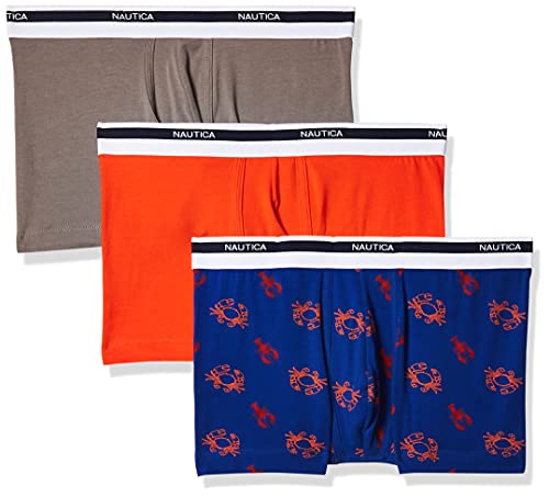 Nautica Men's Classic Cotton Stretch Underwear Trunk - Soft Breathable Boxer Briefs for Everyday Comfort & Active Lifestyle