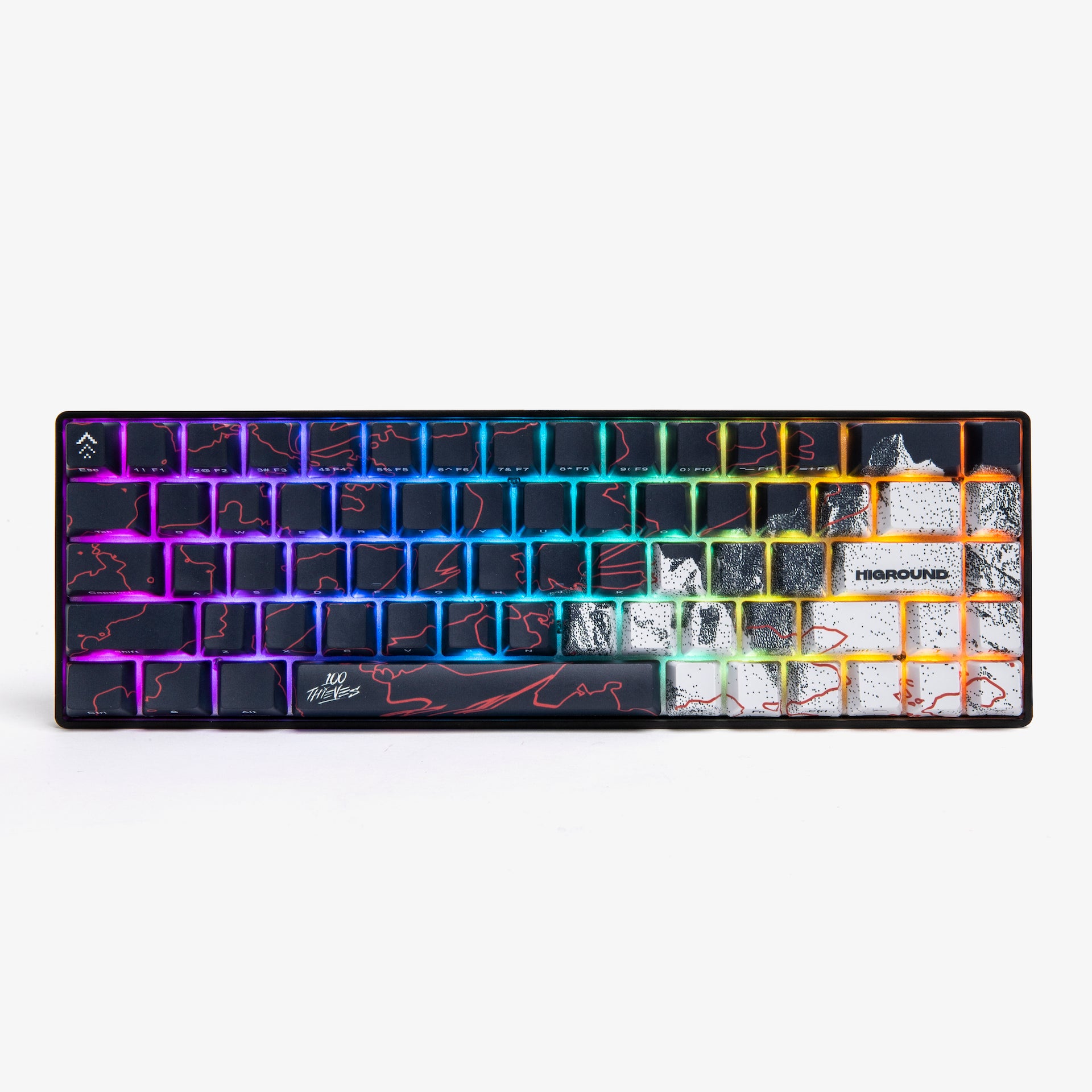 100 Thieves x Higround Gaming Keyboard - Mechanical RGB Backlit Wired Keyboard for PC, Mac - Perfect for Esports, Streaming & Gaming Setup