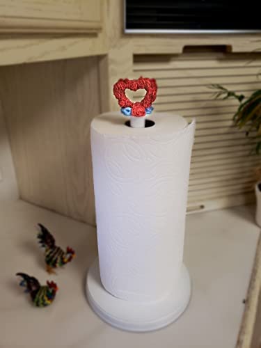 Interchangeable Seasonal Paper Towel Holder - 6 Hand-Painted Spring, Fall & Winter Tops - Christmas Holiday Kitchen Decor - Versatile Towel Organizer for Year-Round Home Decor | Perfect for Holiday Parties, Family Gatherings & Festive Home Styling