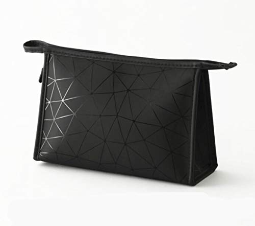 Waterproof Makeup Bag for Women & Girls - Large Capacity Travel Toiletry Organizer with PU Leather, Perfect for Cosmetics & Brushes - Ideal for Travel, Gym, and Daily Use (Black)