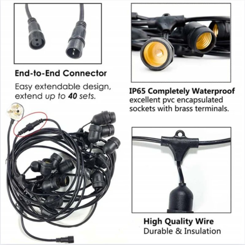 15m Solar Powered Outdoor String Lights - 48 Ft Weatherproof Hanging Edison Bulbs for Backyard, Garden & Patio - Commercial Grade LED Fairy Lights Perfect for Weddings, Parties & Bistro Ambience