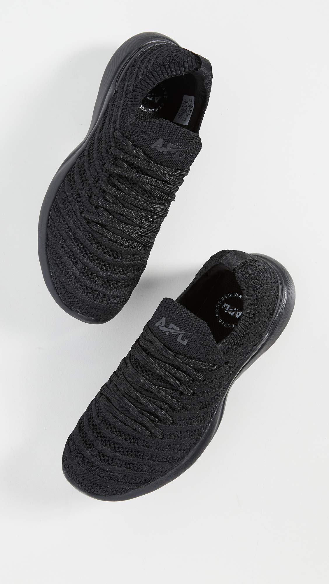 APL: Athletic Propulsion Labs Women's Techloom Wave Running Shoes - Lightweight & Comfortable Sneakers for Women, Black/Black, Size 9.5 US - Perfect for Gym Workouts, Jogging & Casual Wear