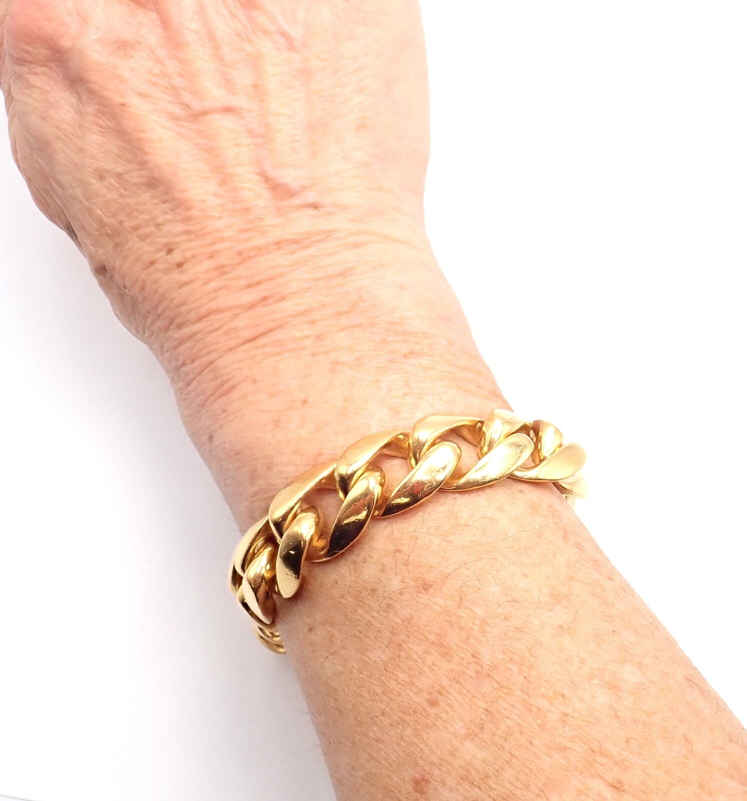 Authentic Chrome Hearts 22k Yellow Gold Diamond Heavy Link ID Bracelet for Men & Women - Luxury Vintage Jewelry Gift for Anniversary, Birthday & Special Occasions