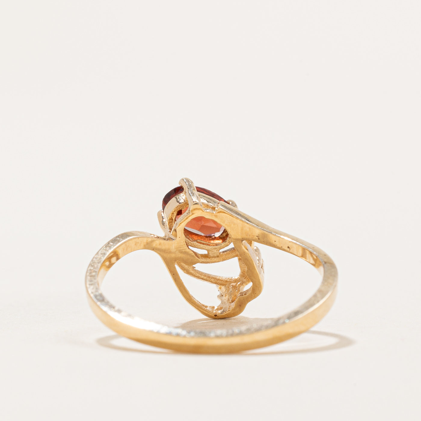 Garnet & Diamond Abstract Ring - 0.54ct Garnet & 0.01ctw Diamond - Size 6.75 - Elegant Statement Jewelry for Women - Perfect for Weddings, Anniversaries & Special Occasions