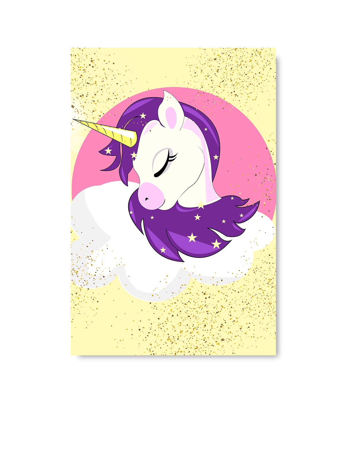 Unicorn Wall Art for Nursery - 11x17 Inch Pink Unicorn Poster, Inspirational Baby Girl Room Decor, Cute Unicorn Picture for Kids Bedroom & Playroom
