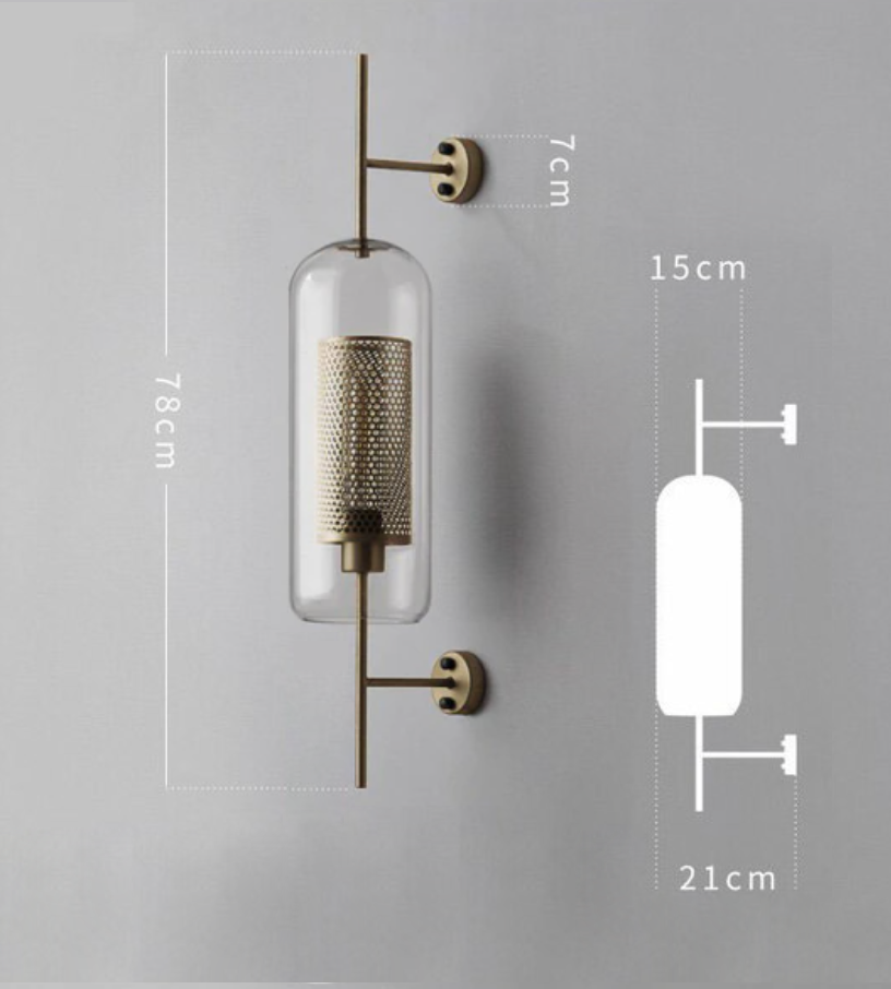 Honeycomb Glass & Metal Sconce Light Fixture - Modern Wall Lighting for Living Room, Bedroom & Hallway - Final Sale