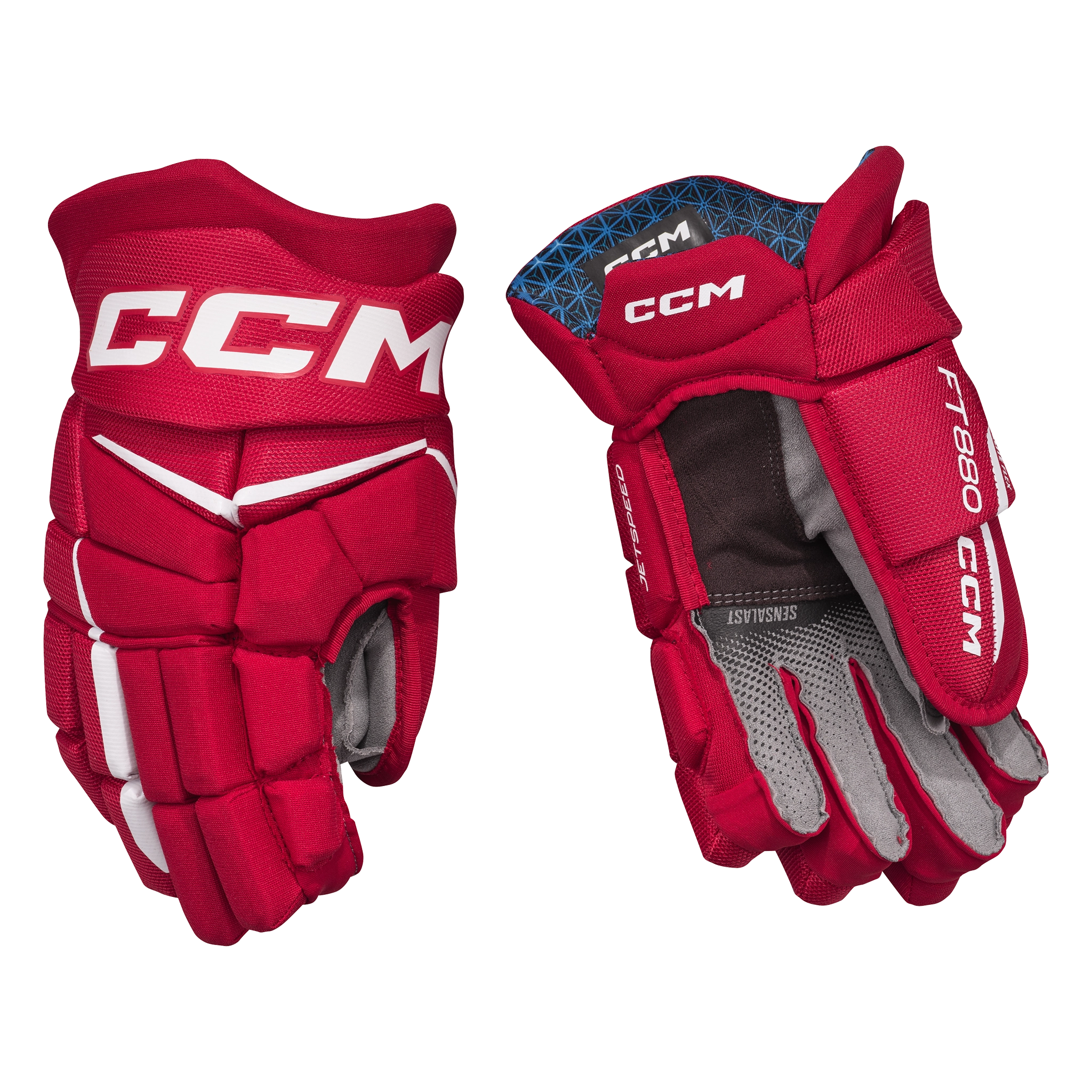 CCM JetSpeed FT880 Junior Hockey Gloves - Lightweight Protective Ice Hockey Gloves for Youth Players - Perfect for Training, Games & Competitive Play