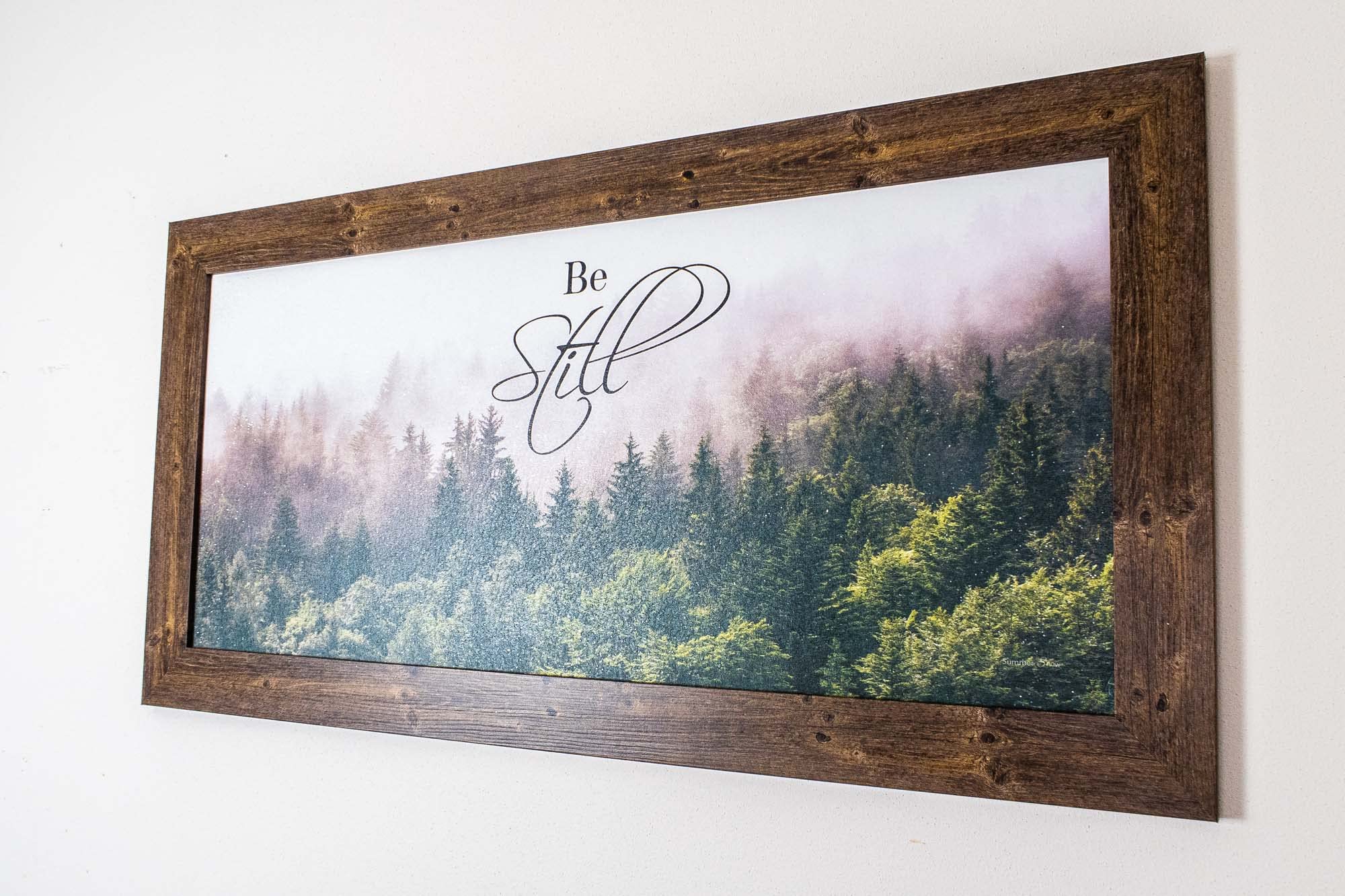 Summer Snow Be Still Spiritual Woods Green Black Decor Sign - Rustic Farmhouse Wall Art for Living Room, Bedroom & Office Decor