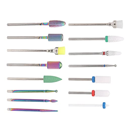 15pcs 2.35mm Nail Drill Bits Set for Gel Polish Removal & Nail Art - Professional Nail Sander Tips for Manicure, Pedicure & Salon Use - Perfect for Home DIY Nail Care & Professional Nail Technicians