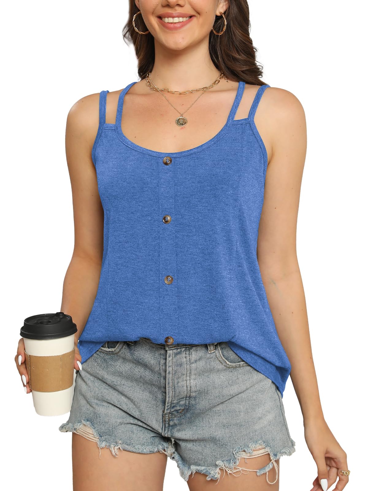 Grace's Secret Women's Summer Tank Tops - Fashion Camisole Tops, Loose Casual Sleeveless Shirts - Perfect for Beach, Vacation & Everyday Wear