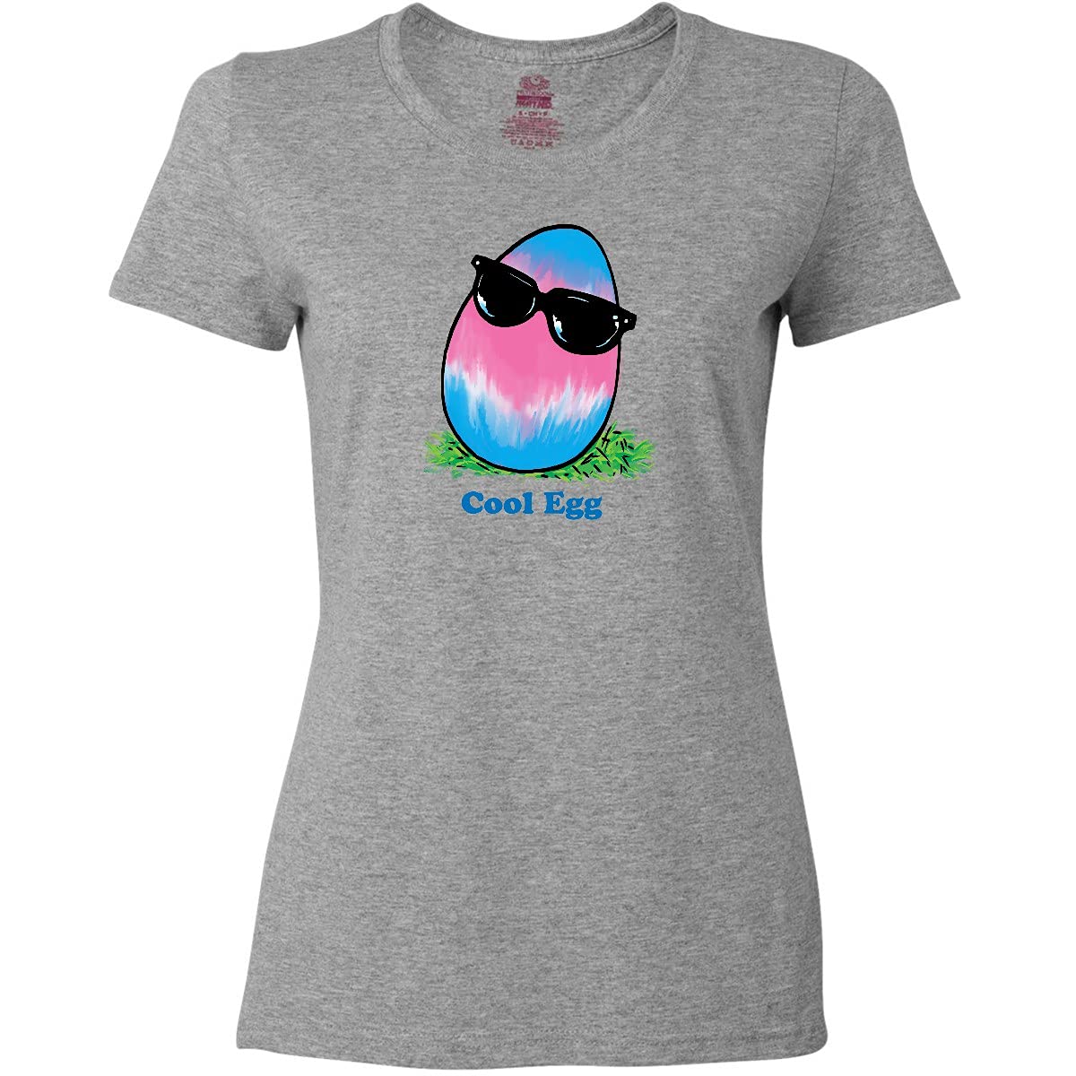 Easter Pink and Blue Cool Egg with Sunglasses Women's T-Shirt - Funny Holiday Graphic Tee for Women - Perfect for Easter Celebrations, Spring Parties & Casual Wear