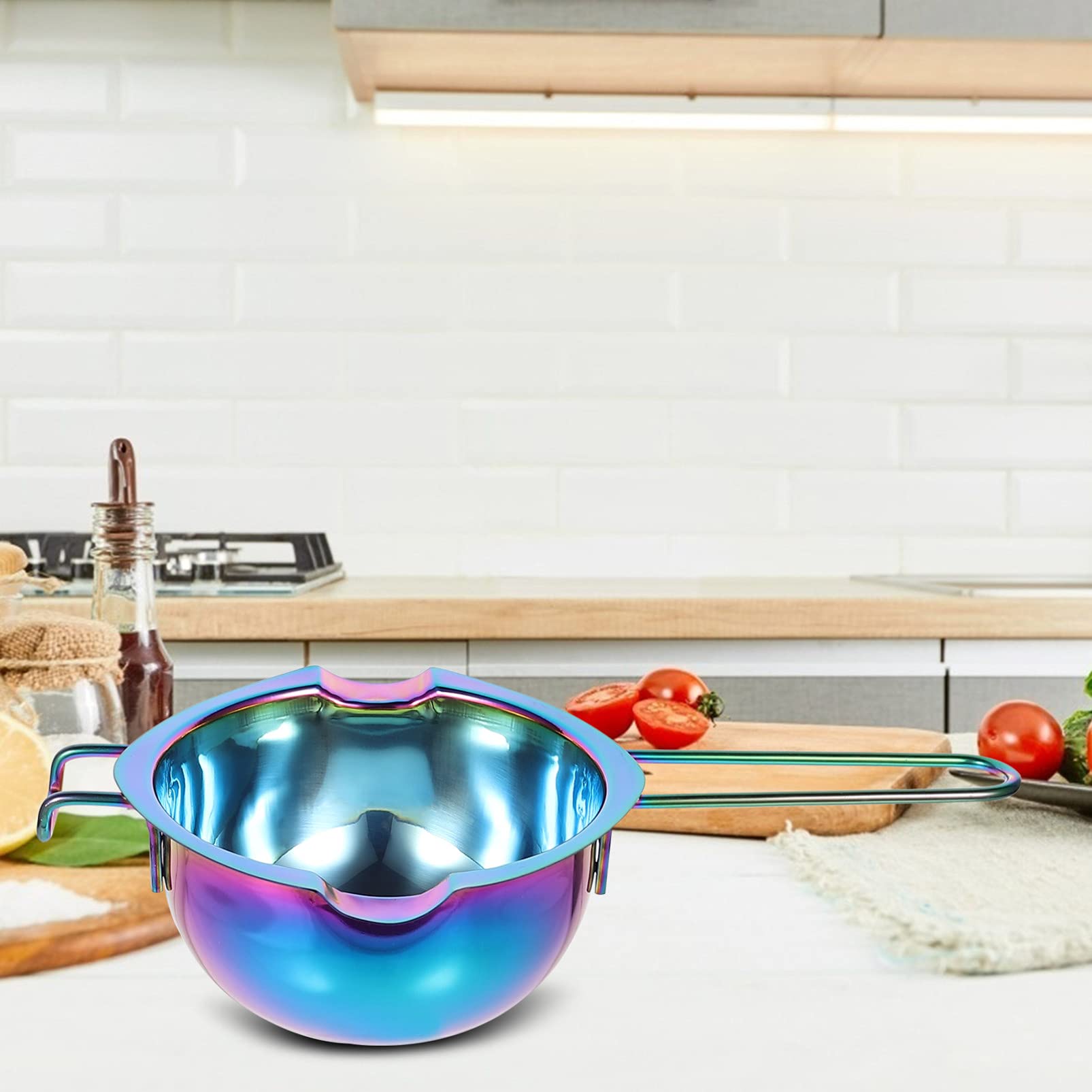 1pc Stainless Steel Chocolate Melting Bowl - Double Boiler Butter Warmer Pot for Baking, Candy Making & Dessert Prep - Perfect for Melting Chocolate, Butter, Candy & Baking Supplies | Ideal for Home Bakeries, Professional Kitchens & DIY Desserts