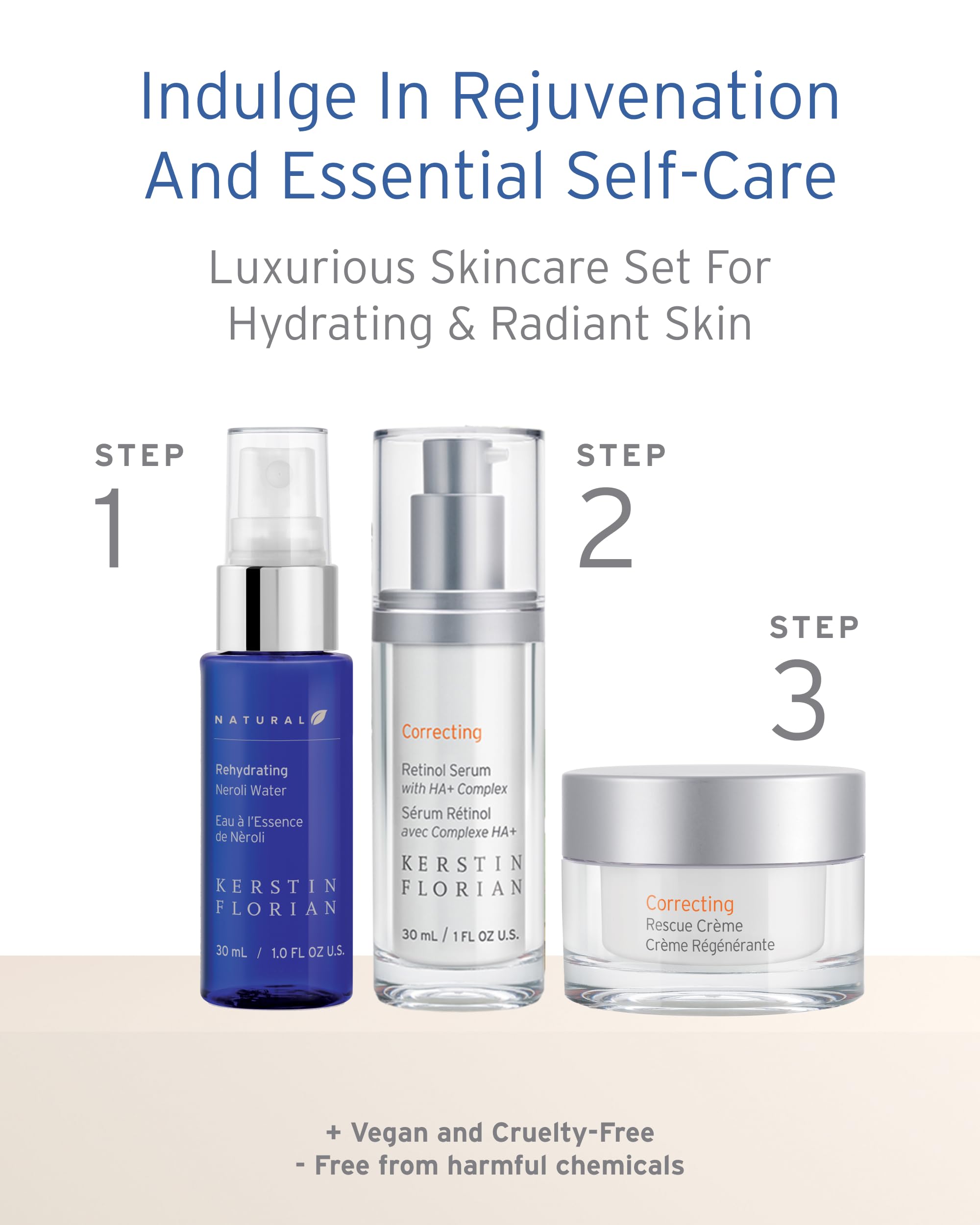 Kerstin Florian Winter Radiance Gift Set - Hydrating Skincare Kit for Women with Vitamin C & Hyaluronic Acid | Luxurious Facial Care for Dry Skin | Perfect Holiday & Birthday Gift Basket for Her