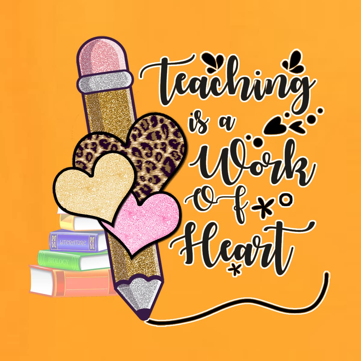 Wild Bobby Teaching is a Work of Heart Pop Culture Graphic T-Shirt for Men - Funny Teacher Apparel & Casual Wear for School, Work & Everyday Outfits