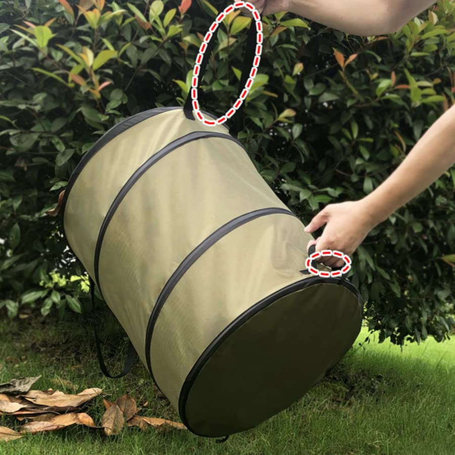 Collapsible Trash Bag - Portable Pop-Up Garbage Can for Garden, Camping & Outdoor Use - Foldable Leaf & Grass Collection Bin (34cm x 40cm) - Ideal for Yard Waste, Picnics & Home Organization