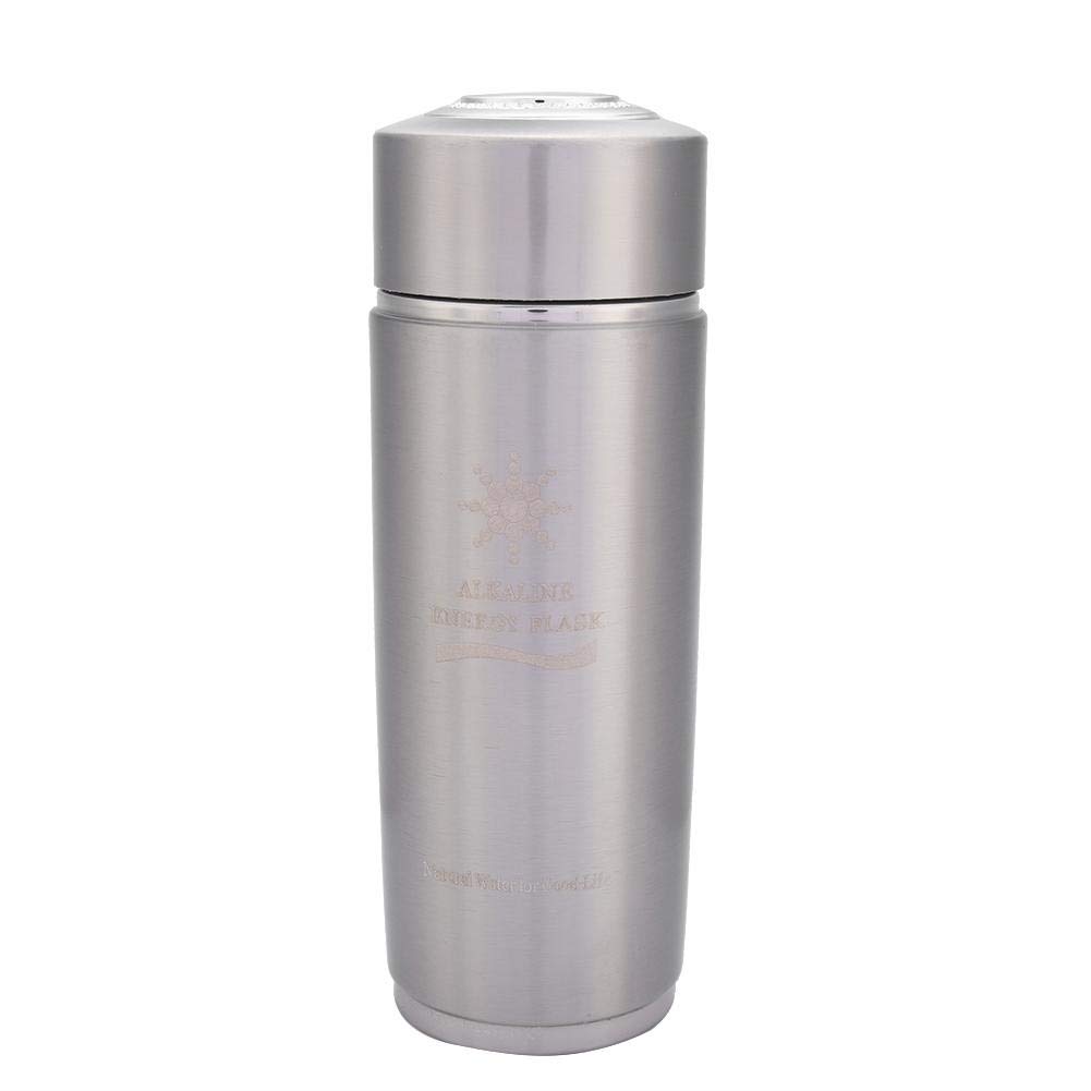 Premium Stainless Steel Nano Alkaline Water Bottle - Insulated Flask with Nano Balance Technology, Portable & Leak-Proof for Gym, Hiking, Office & Travel (Silver)